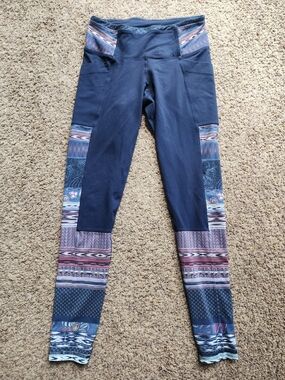 Prana Navy Women's Active Leggings with Subtle Logo